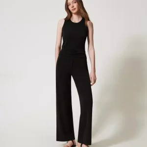 Pantaloni a palazzo con drappeggio Twinset