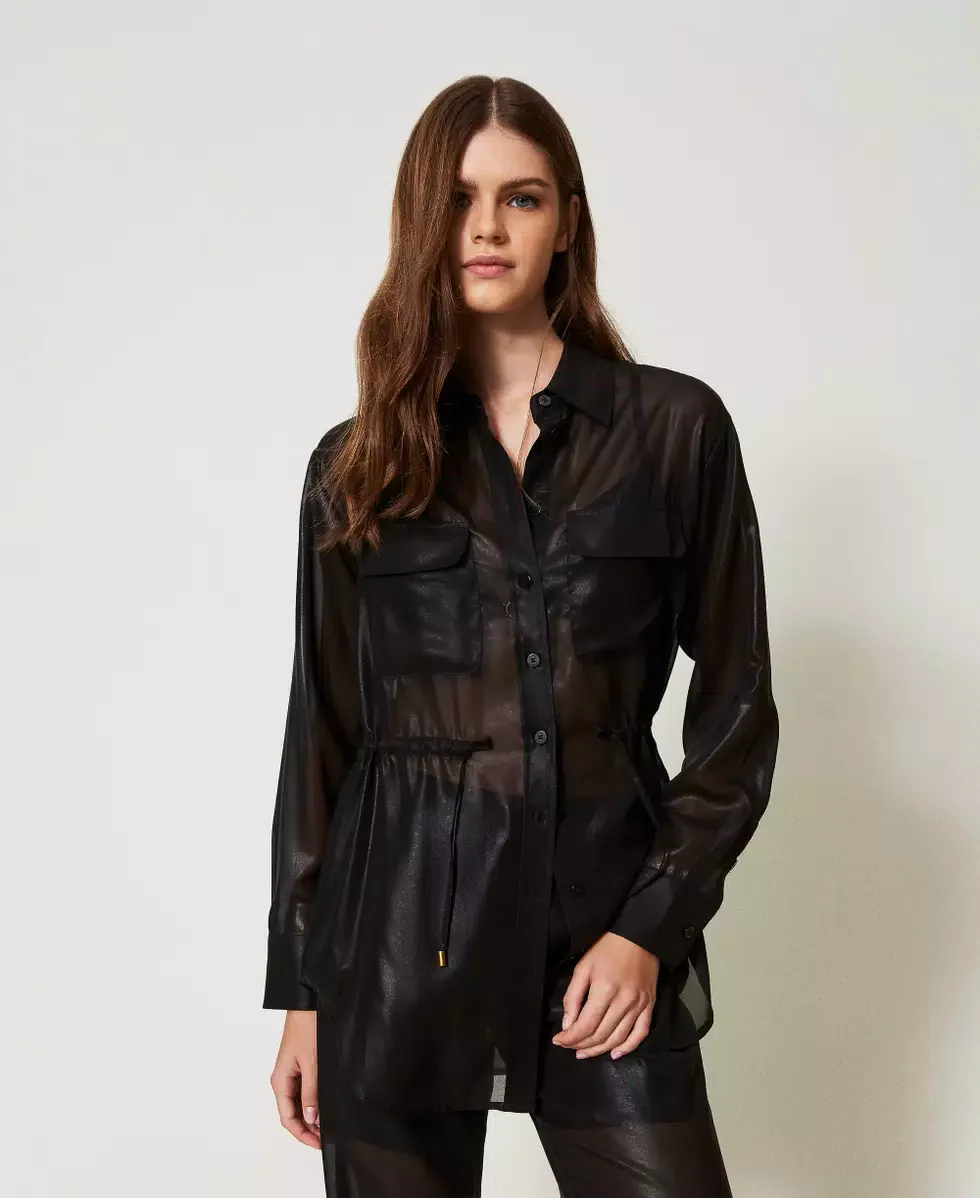 Camicia in georgette laminata Twinset