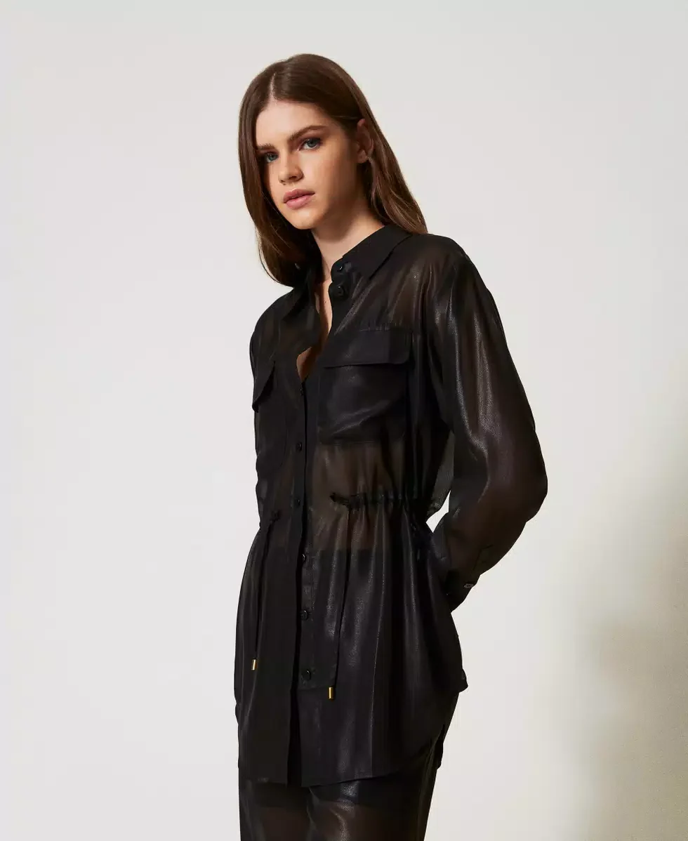 Camicia in georgette laminata Twinset - immagine 6