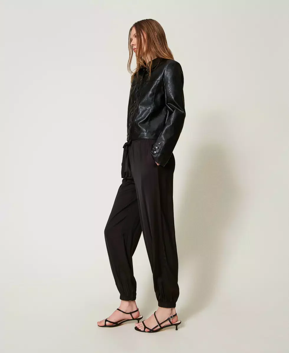 Pantaloni joggers in raso Twinset - immagine 5