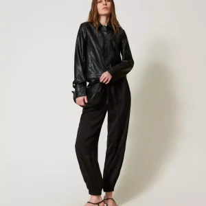 Pantaloni joggers in raso Twinset