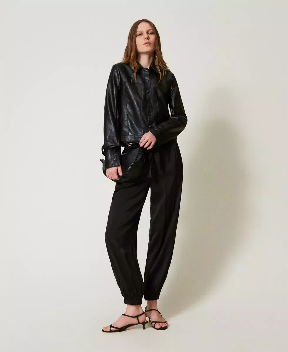 Pantaloni joggers in raso Twinset - immagine 2