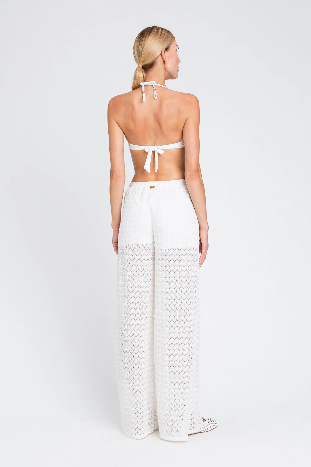 Pantaloni a palazzo in crochet con coulisse Twinset - immagine 8