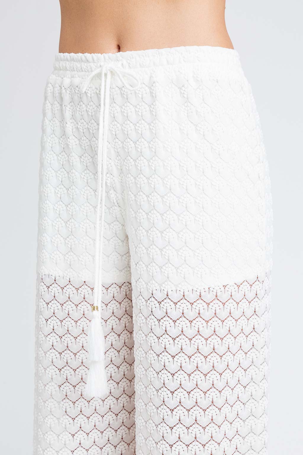 Pantaloni a palazzo in crochet con coulisse Twinset - immagine 7