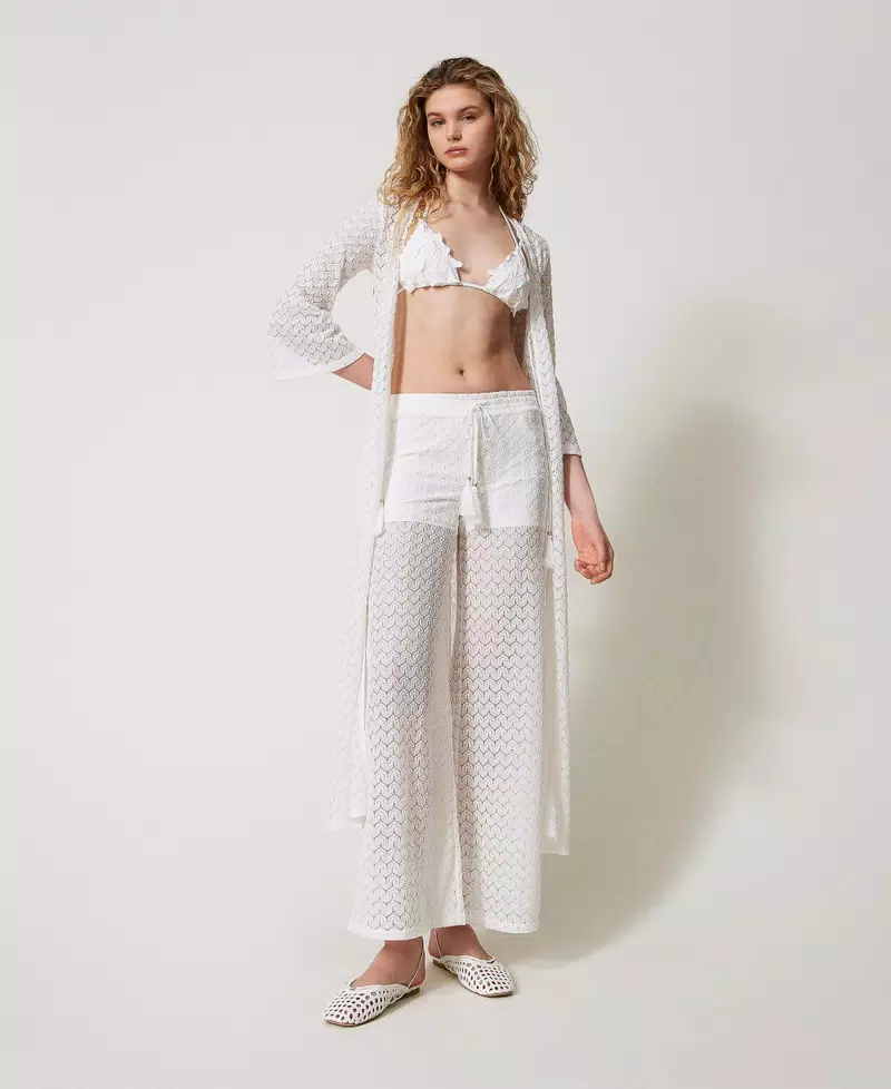 Pantaloni a palazzo in crochet con coulisse Twinset - immagine 2