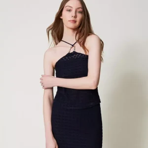 Top in crochet con anello Twinset