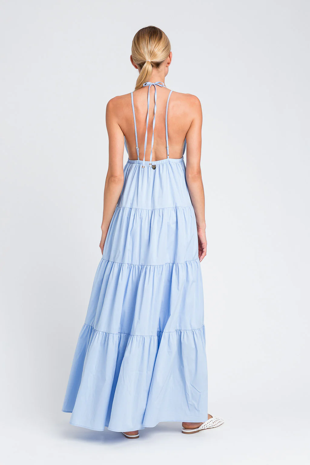 Abito lungo in popeline con balze Twinset - immagine 7