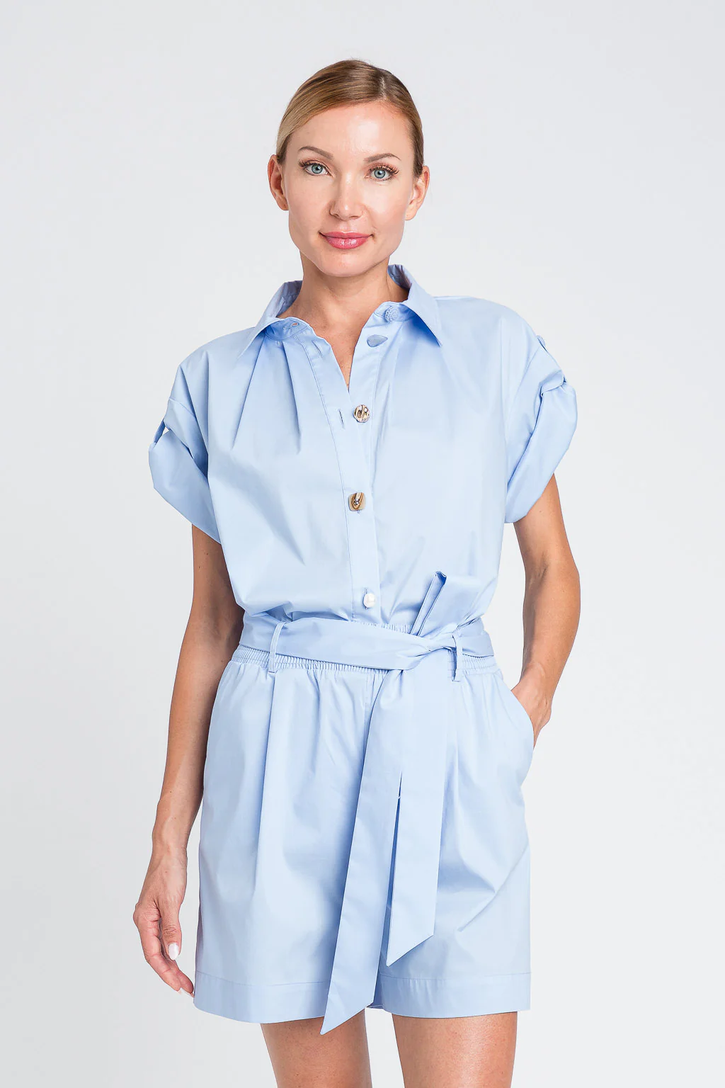 Bermuda in popeline con cintura Twinset - immagine 5