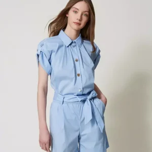 Bermuda in popeline con cintura Twinset