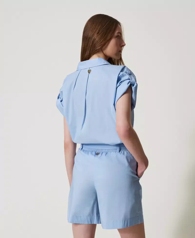 Bermuda in popeline con cintura Twinset - immagine 8