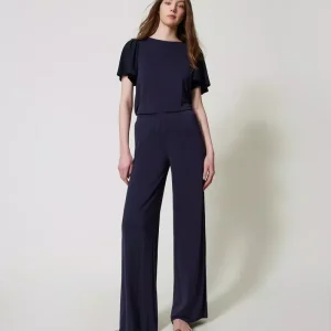 Pantaloni a palazzo in jersey Twinset