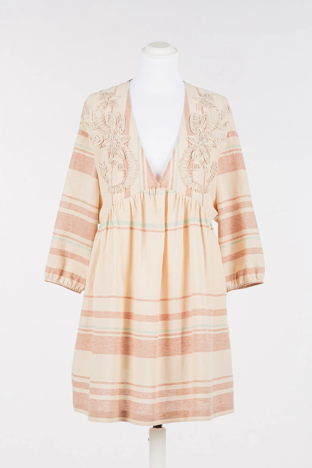 Caftano corto in misto lino con ricami Twinset - immagine 9