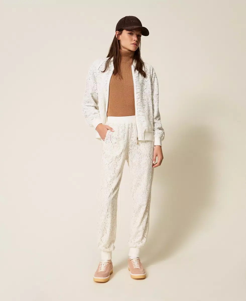 Pantaloni joggers in pizzo TWINSET - immagine 2