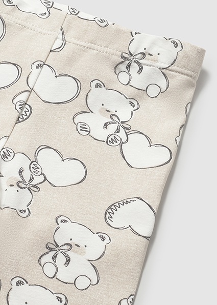 Completo MAYORAL per neonata in cotone con t-shirt panna e legging con orsetti + fascetta - immagine 5