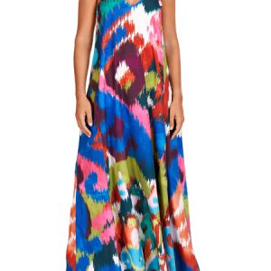 Abito donna DOLORES CORTES, modello lungo alla caviglia con scollo a V e spallinette