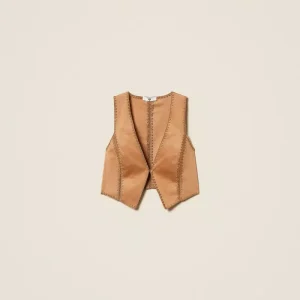 Gilet scamosciato con ricamo Twinset