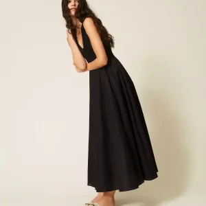 Abito lungo con stampa rose Twinset