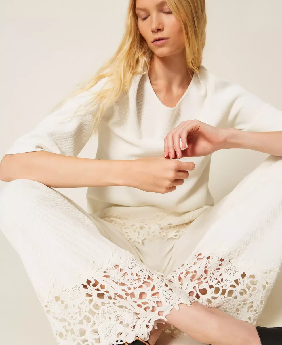 Pantaloni in maglia con pizzo Twinset - immagine 5
