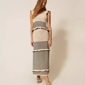 Gonna lunga con righe e volant Twinset