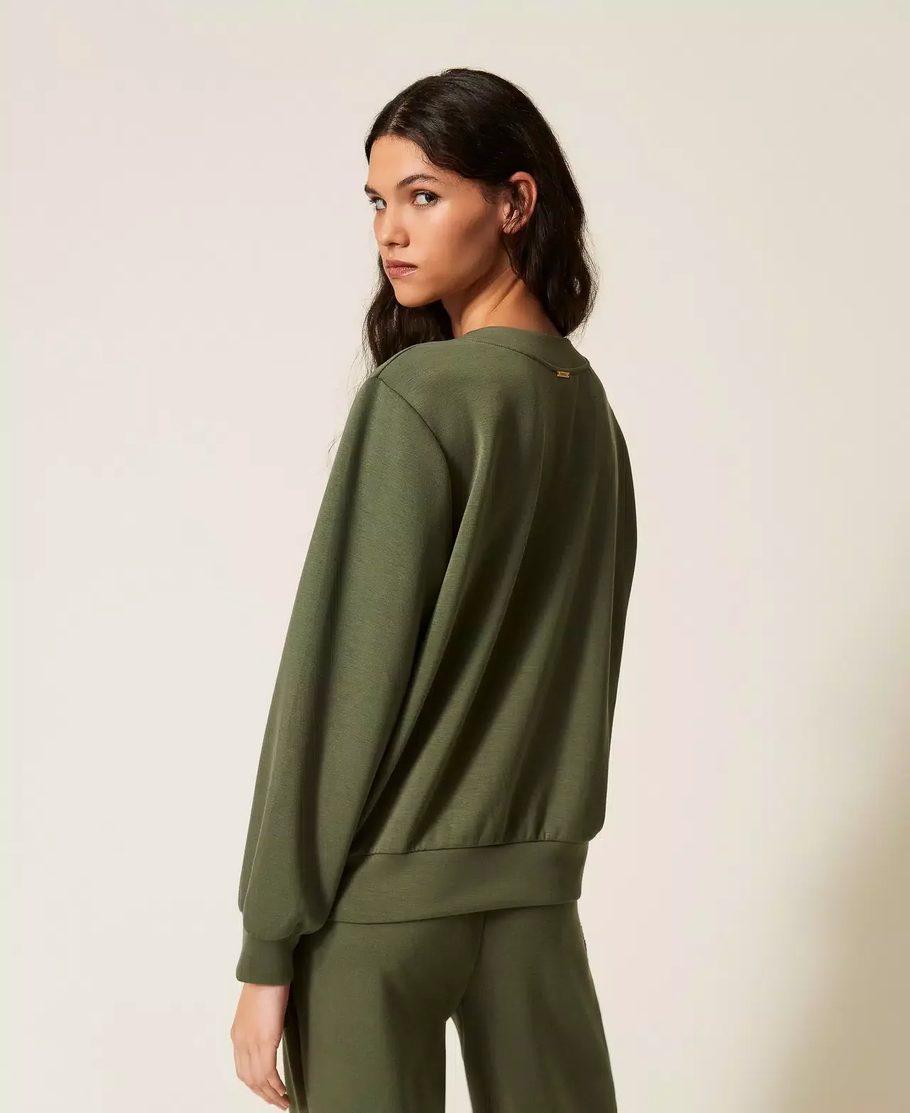 Cardigan in tessuto scuba con crochet Twinset - immagine 6