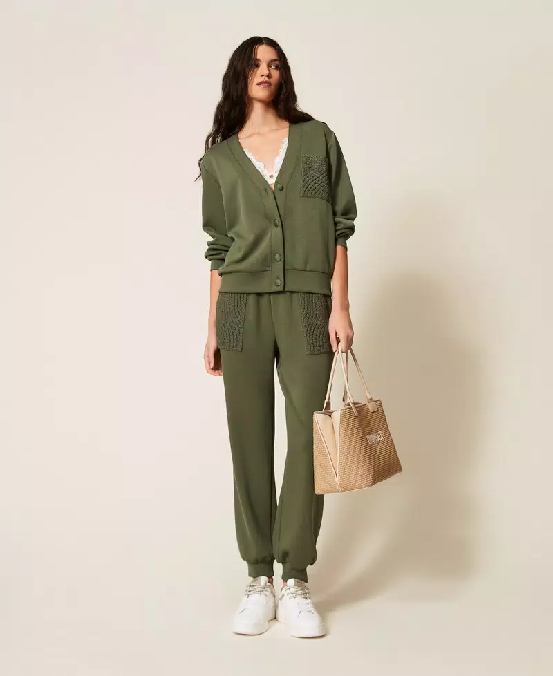 Cardigan in tessuto scuba con crochet Twinset - immagine 7