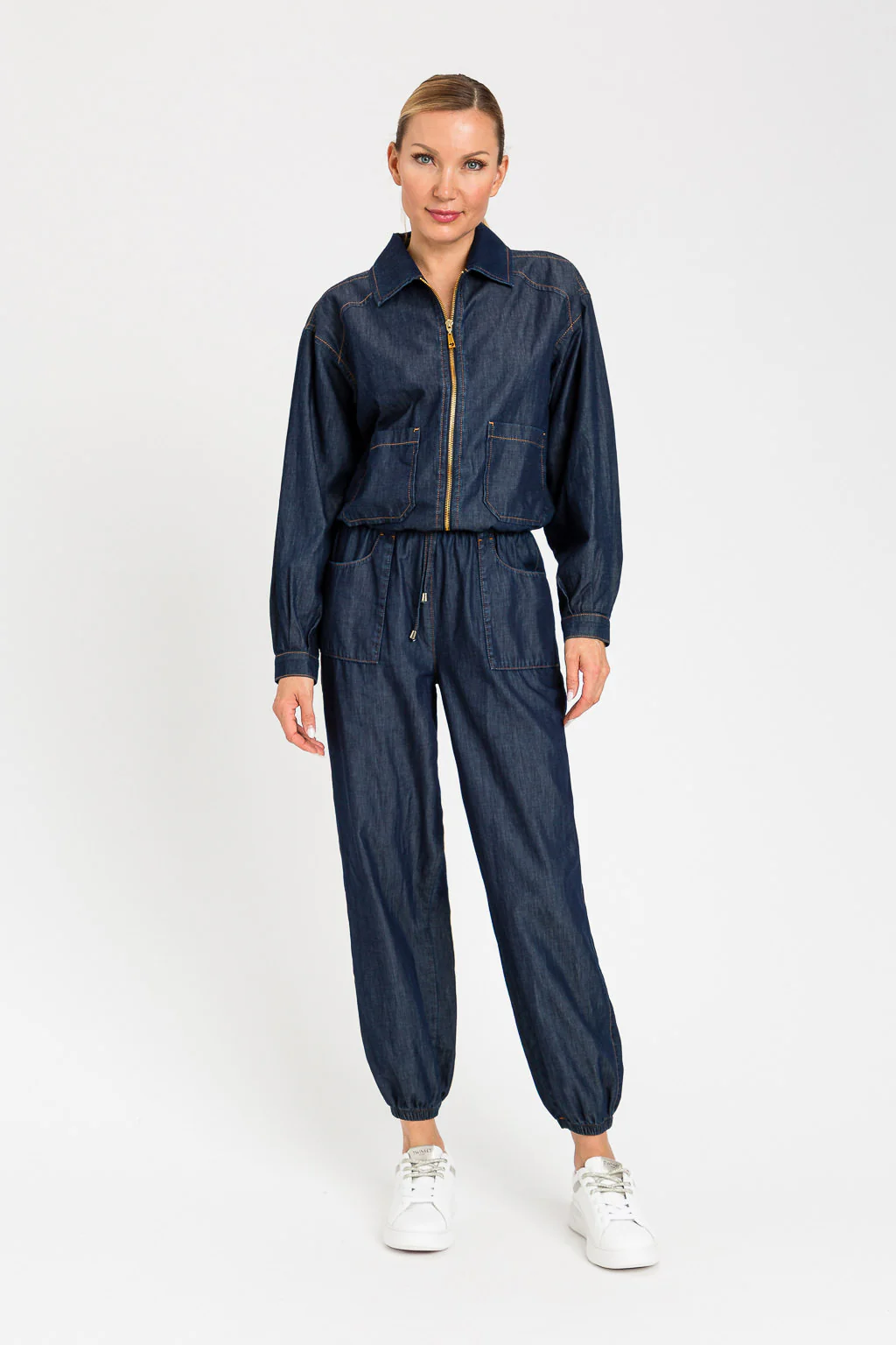Pantaloni joggers in chambray TWINSET - immagine 6