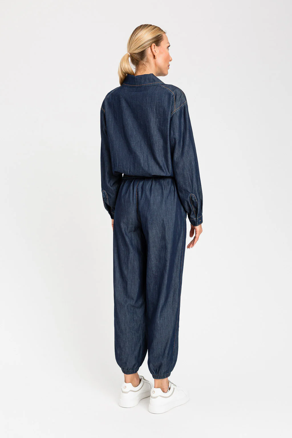 Pantaloni joggers in chambray TWINSET - immagine 7