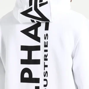 Apha industries uomo felpa 178318AI back print 09 Bianco