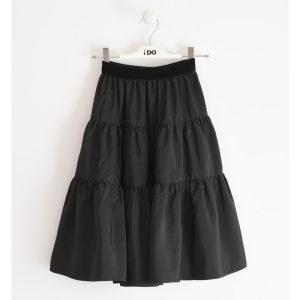 Gonna IDO per ragazza color nero con tripla balza