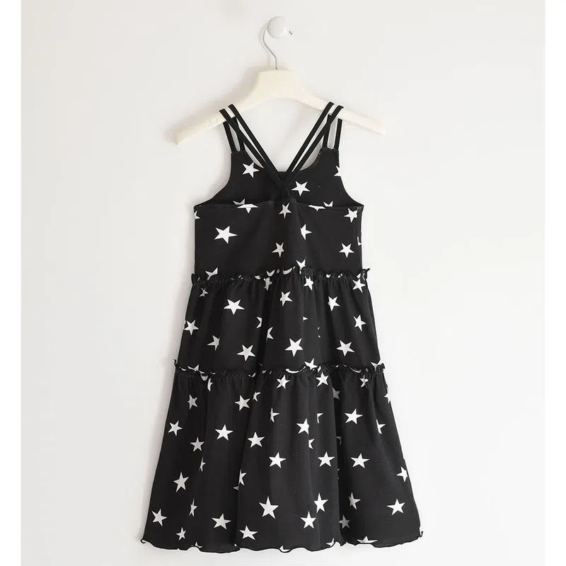 Prendisole IDO ragazza color nero in jersey con stelle bianche - immagine 3