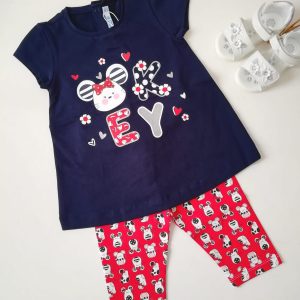 Completo MAYORAL per bambina linea topolina blu e rossa