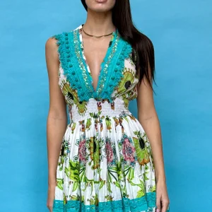 Abito donna ANTICA SARTORIA POSITANO, modello in fantasia tiffany