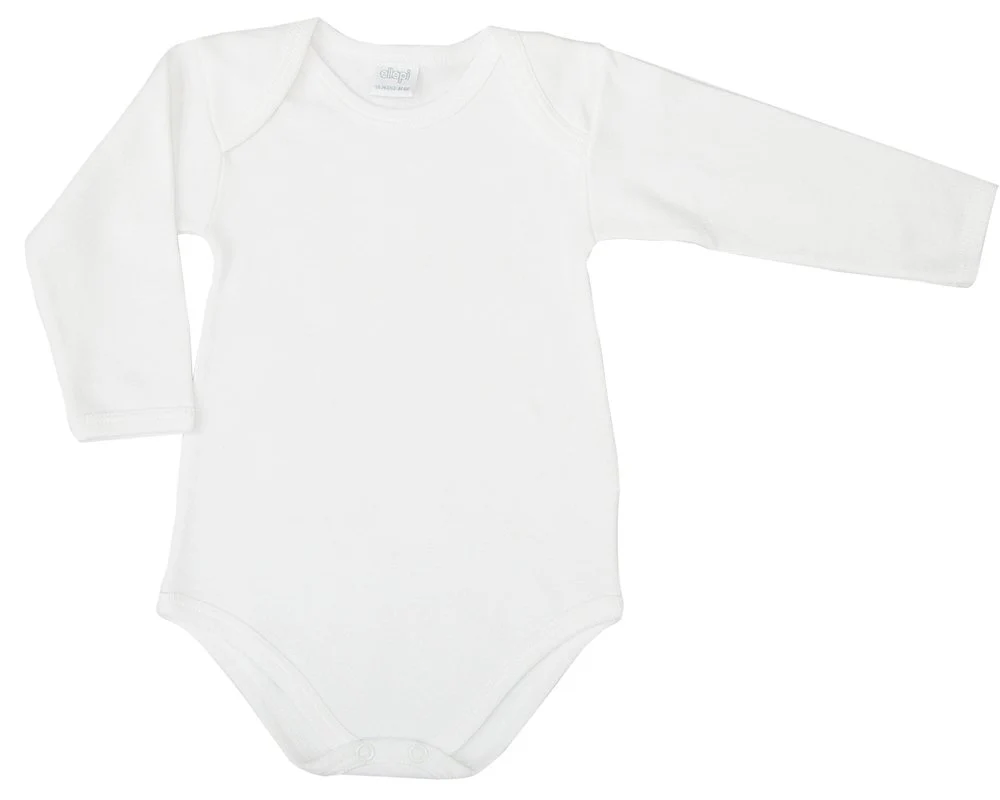 ELLEPI Body americano caldo cotone manica lunga, Bianco, Confezione 2 Pz Art. 890