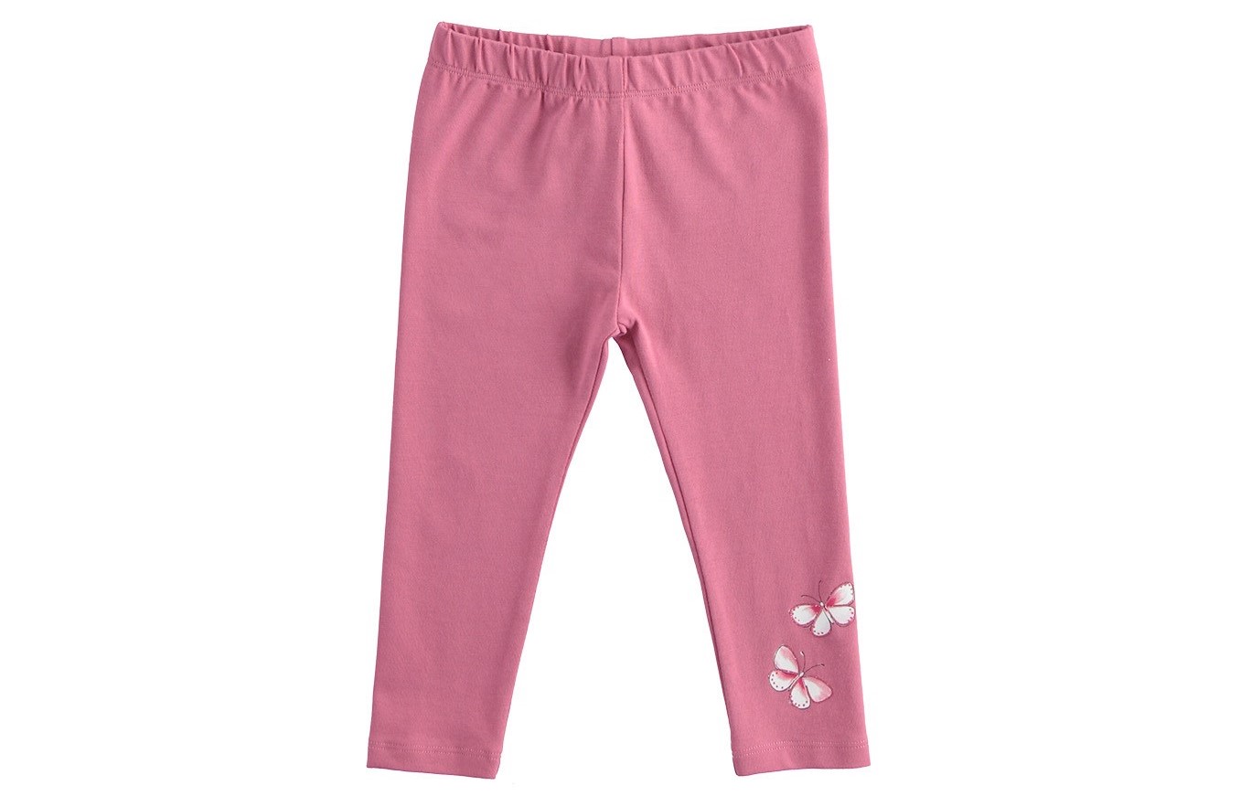 Completo IDO in cotone primaverile color antico e bianco, stampa bimba con gattino - immagine 4