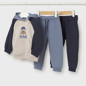 Completo  3 pezzi MAYORAL invernale con felpina con tricheco, doppio pantalone