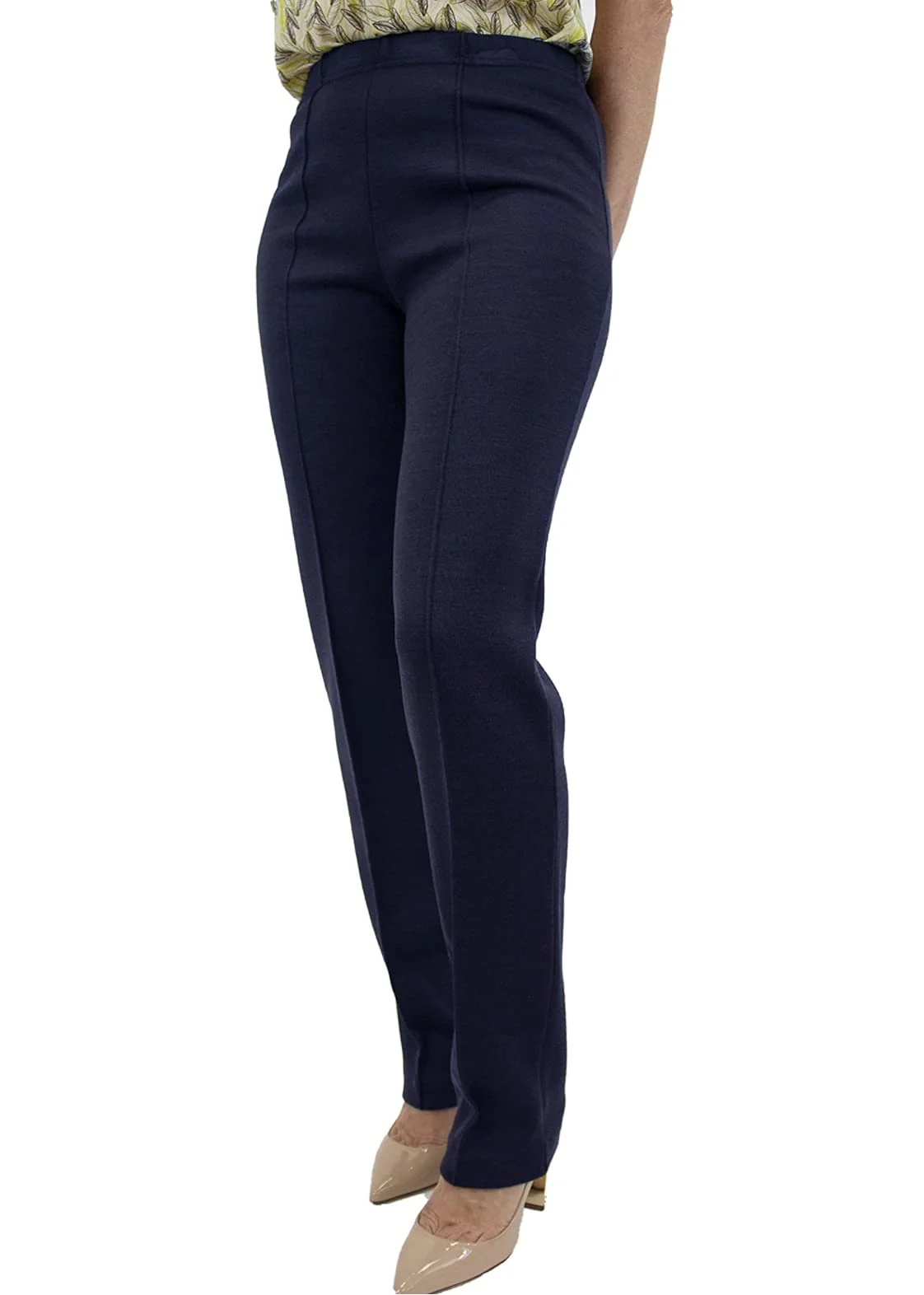 CARLA FERRONI Pantalone Donna in Lana Jersey Elasticizzato Vita Alta Art. 6626 - immagine 4