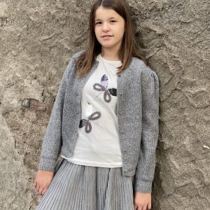 Gonna invernale MAYORAL  con  plissé, color grigio con particolare lavorazione