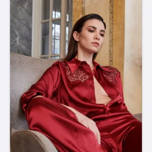 CAMICIA RASO DI SETA CON APPLICAZIONI MACRAME' Raffaela D'Angelo