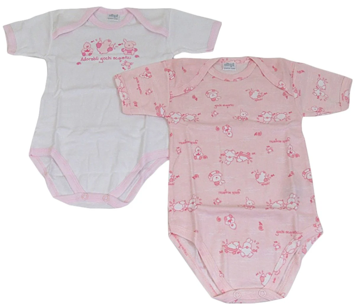 ELLEPI Body Mezza Manica Neonato Cotone Confezione 2 Pz - immagine 3