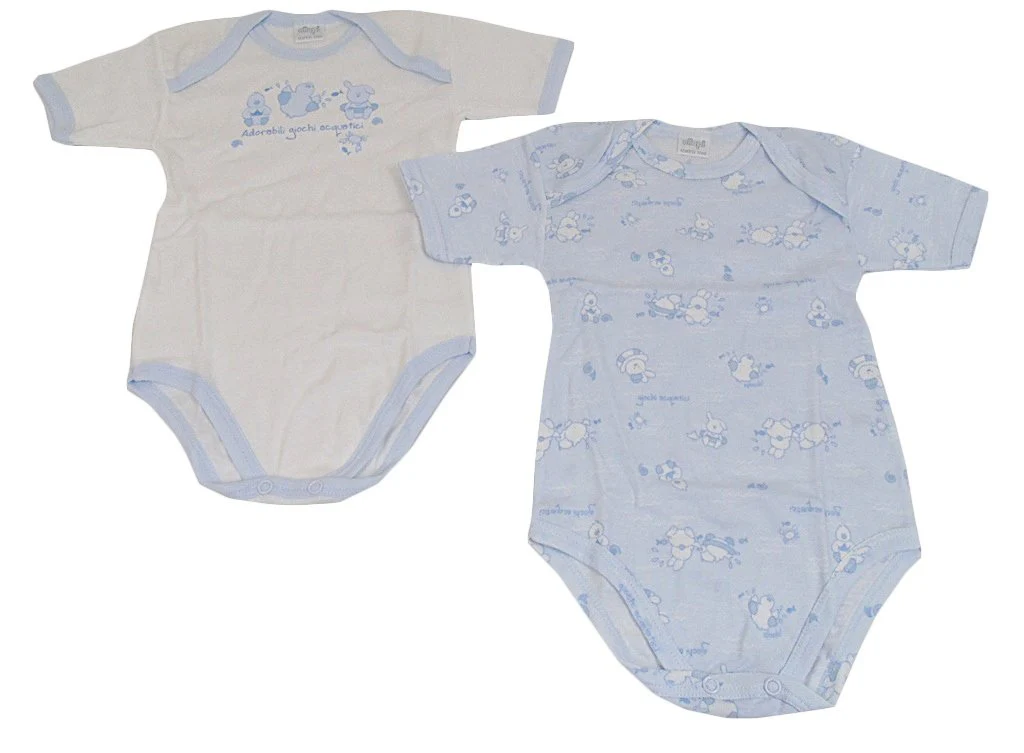 ELLEPI Body Mezza Manica Neonato Cotone Confezione 2 Pz