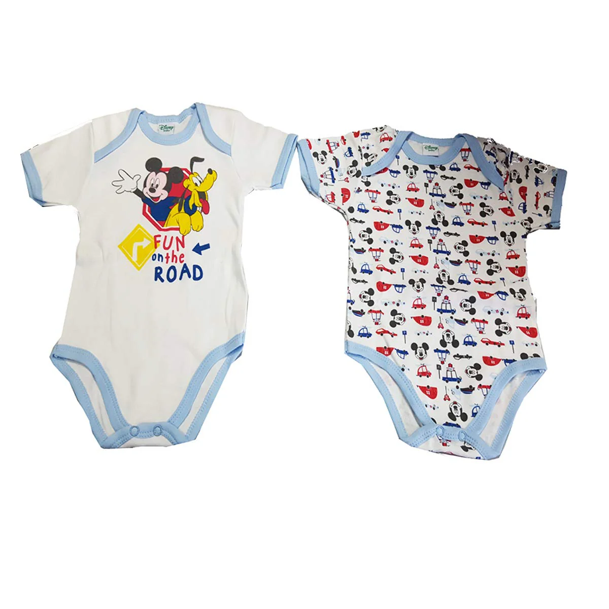 DISNEY Americano Neonato/a Mezza Manica in Cotone Caldo Minnie e Mickey Confezione 2 Pz - immagine 3