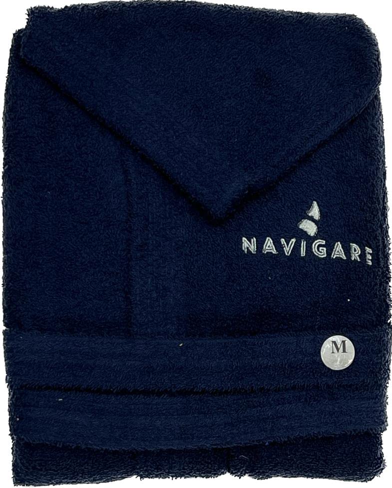 NAVIGARE Accappatoio unisex spugna di cotone 400gr con tasche e cappuccio - immagine 4
