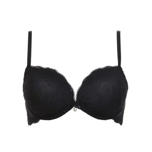 LORMAR Reggiseno Balconcino Double Pizzo Coppe Super Push UP +2 Taglie