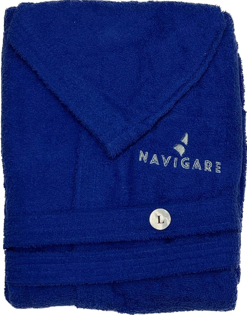NAVIGARE Accappatoio unisex spugna di cotone 400gr con tasche e cappuccio - immagine 3