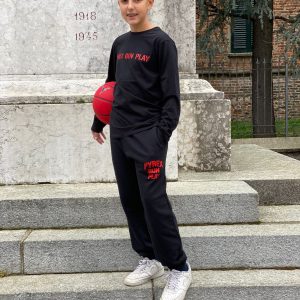 T-shirt PYREX per ragazzo color nero con stampa multicolore posteriore