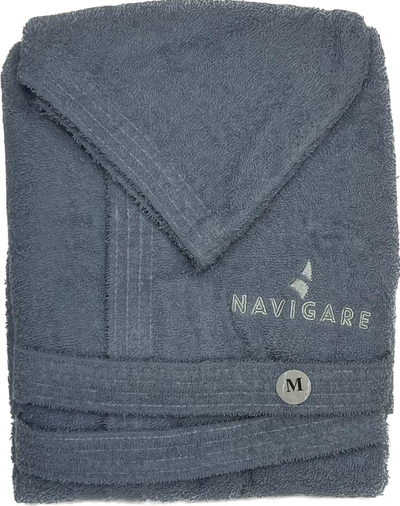 NAVIGARE Accappatoio unisex spugna di cotone 400gr con tasche e cappuccio - immagine 7