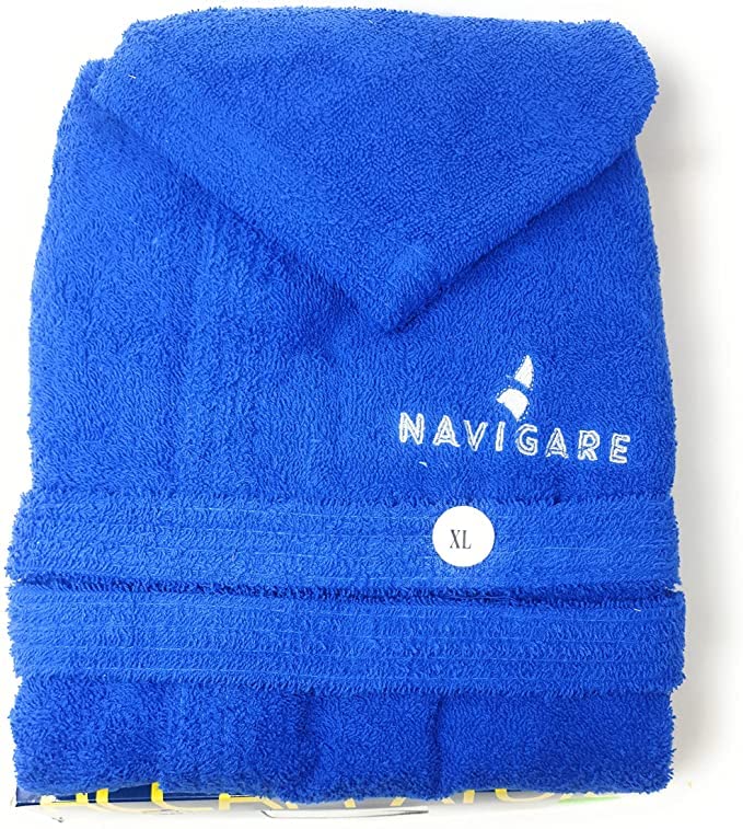 NAVIGARE Accappatoio unisex spugna di cotone 400gr con tasche e cappuccio - immagine 8