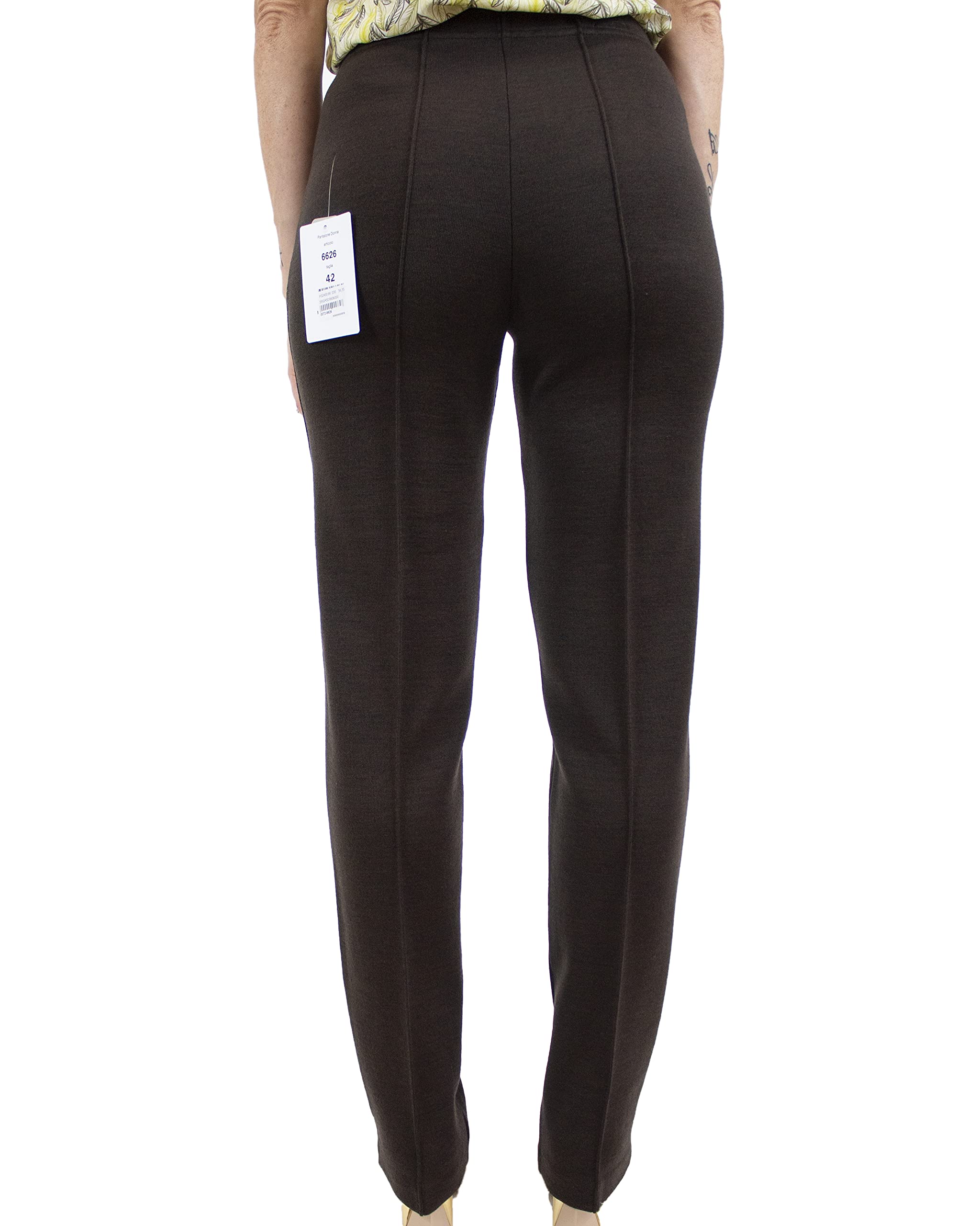 CARLA FERRONI Pantalone Donna in Lana Jersey Elasticizzato Vita Alta Art. 6626 - immagine 8