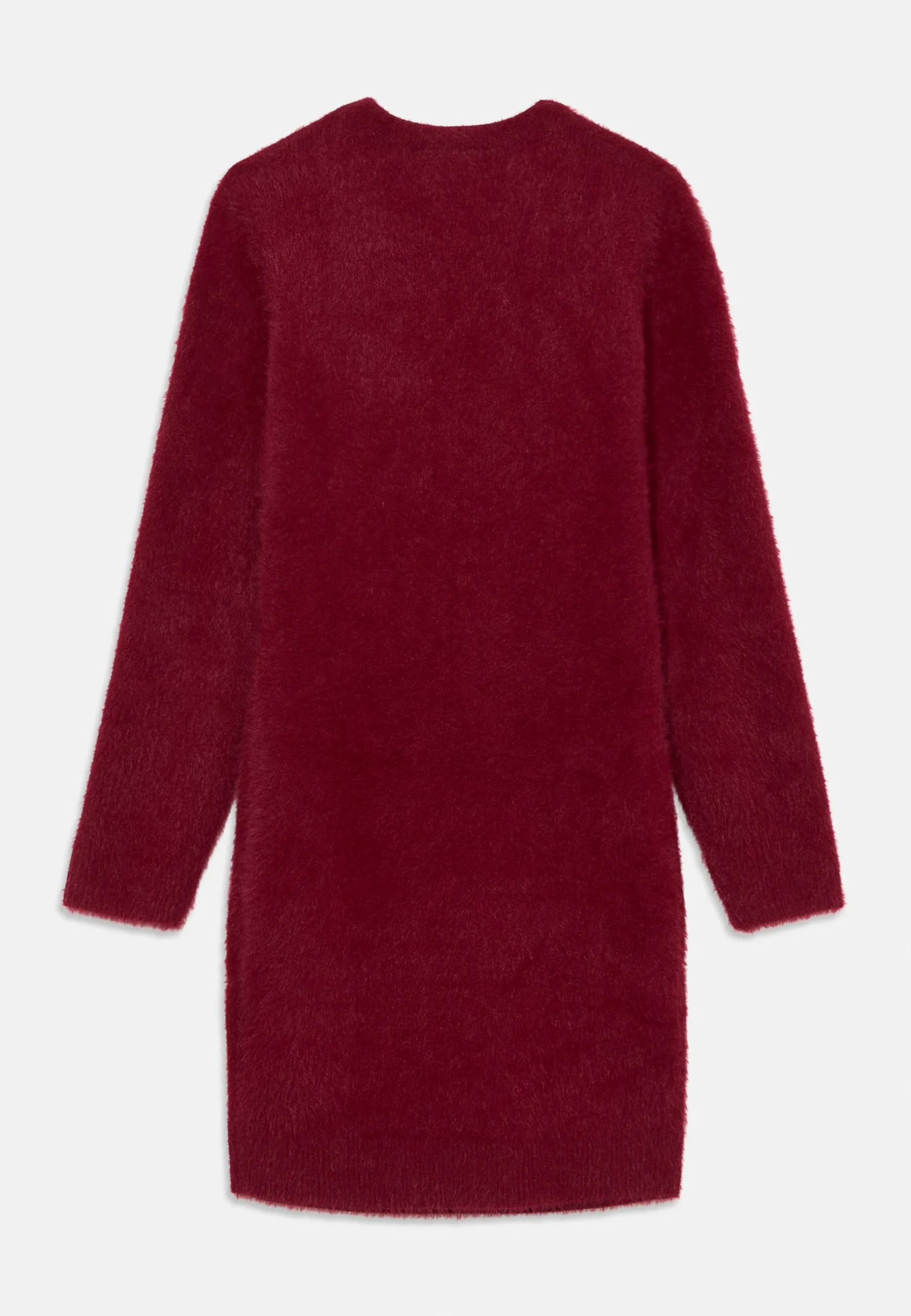 Abito GUESS Natale per ragazza in morbida maglia color bordeaux con logo GUESS centrale dorato - immagine 5