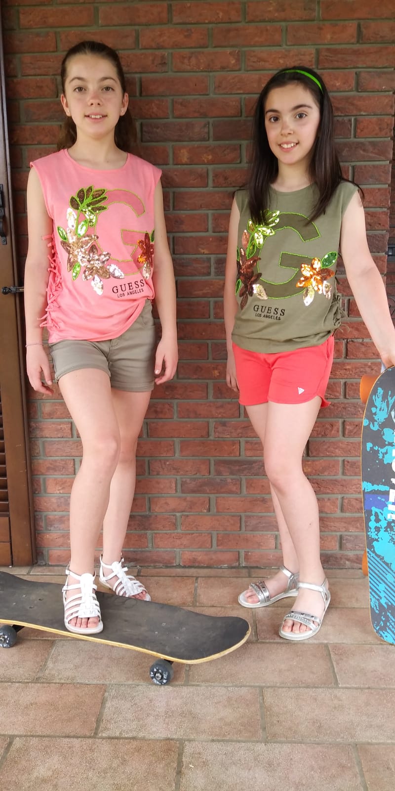 Canotta GUESS color arancio in cotone con perline e paillettes - immagine 6